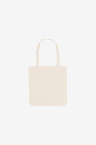 Beige tote bag on a white background