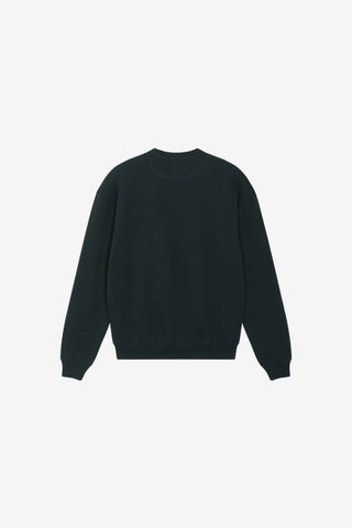 Back of a black sweater on a white background